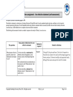 Assessment Sheet 1.1: The Written Assignment - The Reflective Statement (Self-Assessment)