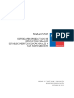 Fundamentos de Los Estándares Indicativos de Desempeño para Los Establecimientos y Sus Sostenedores PDF
