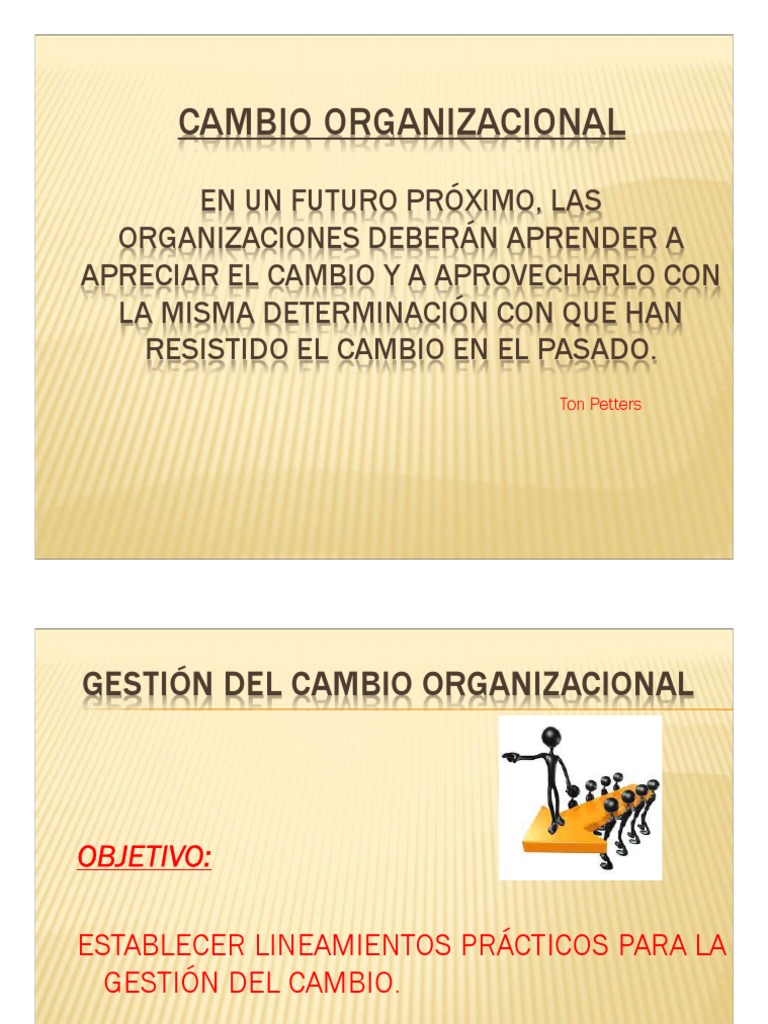 Proceso de Cambio Organizacional PDF | PDF | Gestión del cambio ...
