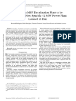 Design of A MSF Desalination Plant To Be Supplied by A New Specific 42 MW Power Plant Located in Iran