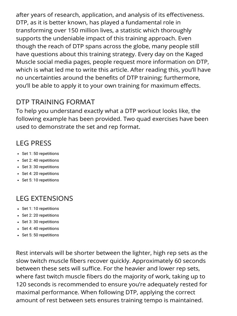 Kris Gethin DTP Explained PDF | PDF