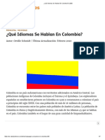 ¿Qué Idiomas Se Hablan en Colombia - 2020
