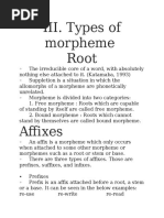 Morphology - Types of Morpheme