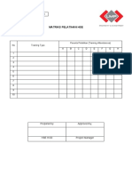 Matriks Pelatihan Hse: Form No.: F/PID-HSE/033 - Rev 00