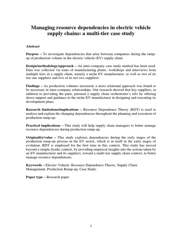 EV Supply Chain Dependency Insights | PDF | Electric Vehicle | Supply Chain
