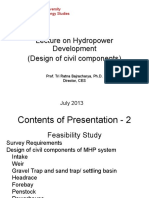 Lecture On Hydropower Development (Design of Civil Components)