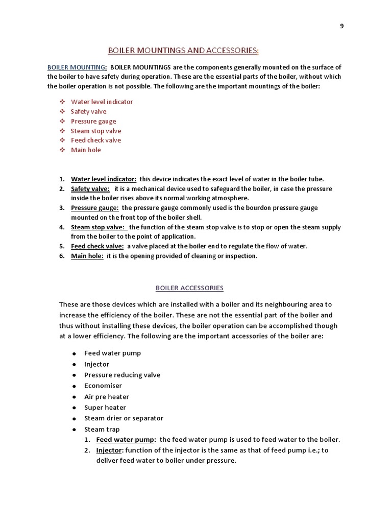 Boiler Mountings and Accessories PDF Boiler Steam
