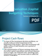 Project Evaluation /capital Budgeting Techniques: Lecture 11 (Chapter 8) Msespm 13 Feb 2020