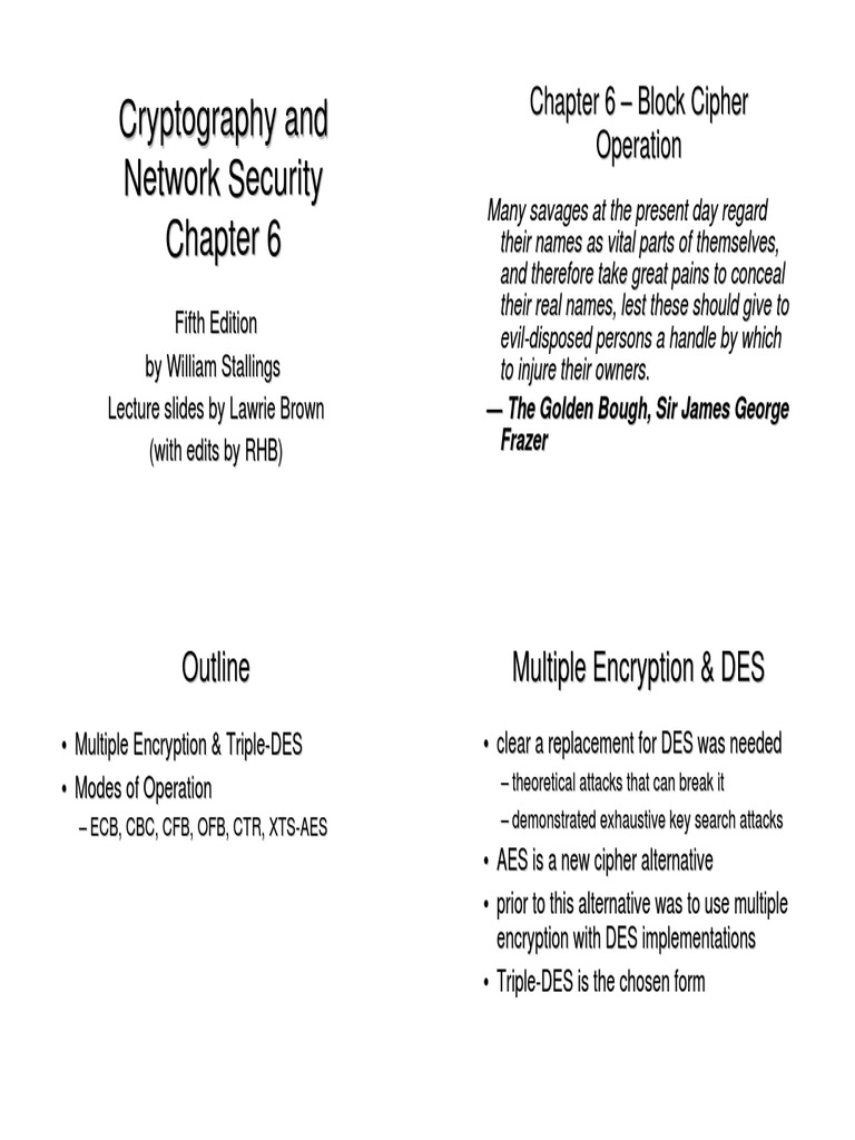 Block Cipher Modes of Operation | PDF | Security Engineering | Computer ...