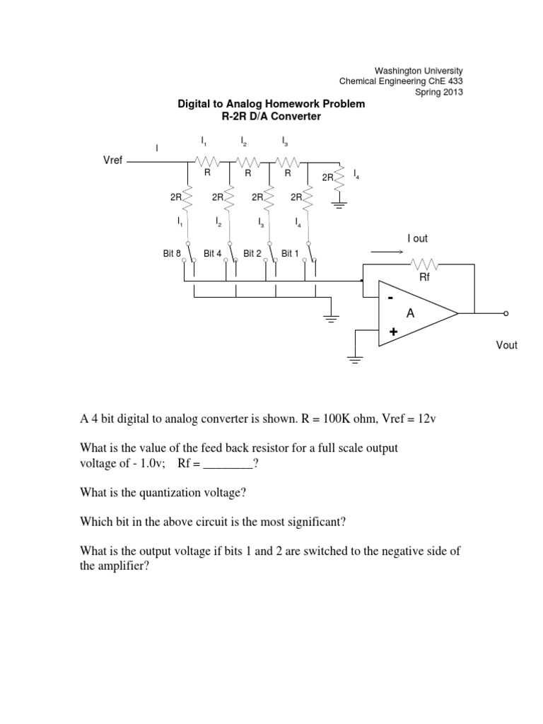 D/A Converter Homework Problems | PDF | Analog To Digital Converter ...
