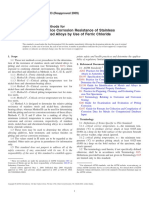 Pitting and Crevice Corrosion Resistance of Stainless Steels and Related Alloys by Use of Ferric Chloride Solution