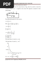 Transient Response of DC Circuits: V It e R