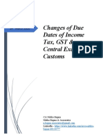 Changes of Due Dates of Income Tax, GST & Central Excise & Customs