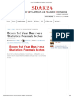 Bcom 1st Year Business Statistics Formula Notes