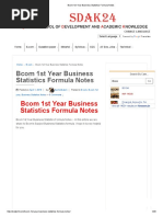 Bcom 1st Year Business Statistics Formula Notes