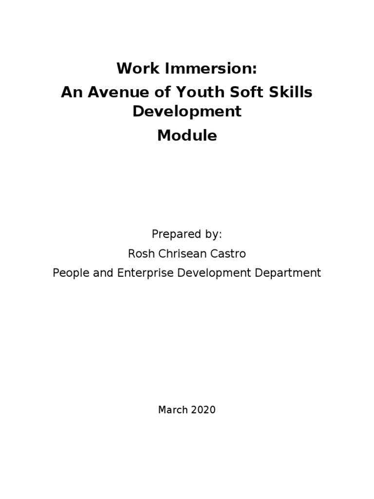 Youth Soft Skills Development Module | PDF | Attitude (Psychology ...