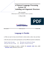 Foundations of Natural Language Processing Semantic Role Labelling and Argument Structure