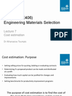 ME403 (Sem1) Lecture 7. Cost Estimation