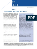 Issuebrief: Water Insecurity: A Threat For Pakistan and India