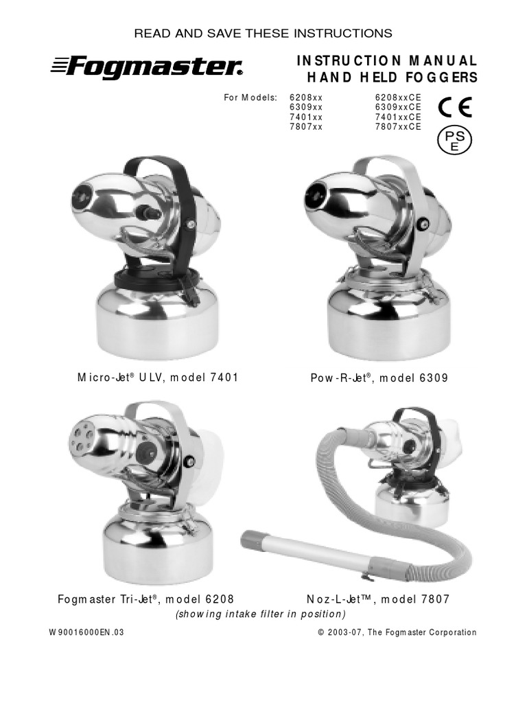 Instruction Manual Hand Held Foggers Read and Save These Instructions