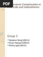 Temperature Compensation in Ecto, Endo and Heterotherms