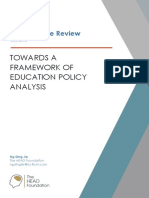 Towards A Framework of Education Policy Analysis: THF Literature Review