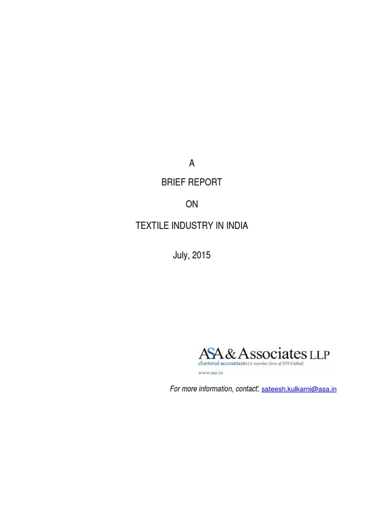 Overview of India's Textile Industry | PDF | Textiles | Economy Of India