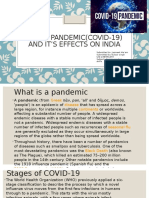 Topic-Pandemic (Covid-19) and It'S Effects On India