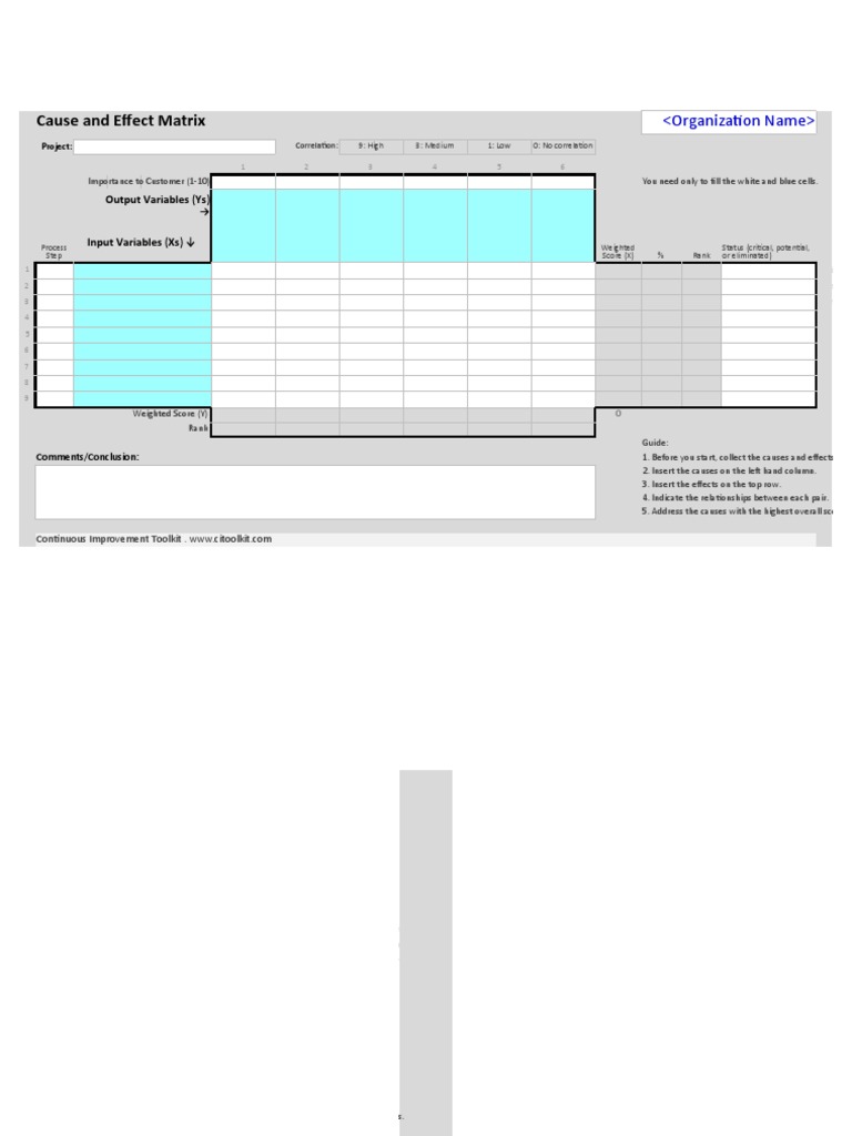 Cause and Effect Matrix for Tea Project | PDF | Correlation And ...