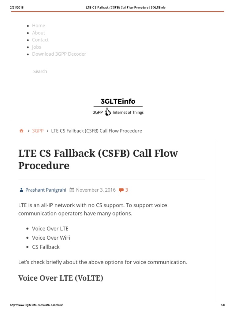 LTE CS Fallback (CSFB) Call Flow Procedure - 3GLTEInfo | PDF | Ip ...