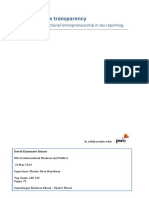 PWC and Tax Transparency-A Case of Institutional Entrepreneurship in Tax Reporting