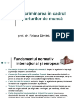 Discriminarea În Cadrul Raporturilor de Muncă - Raluca Dimitriu