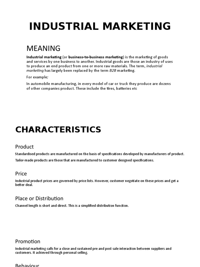 Industrial Marketing PDF Sales Marketing