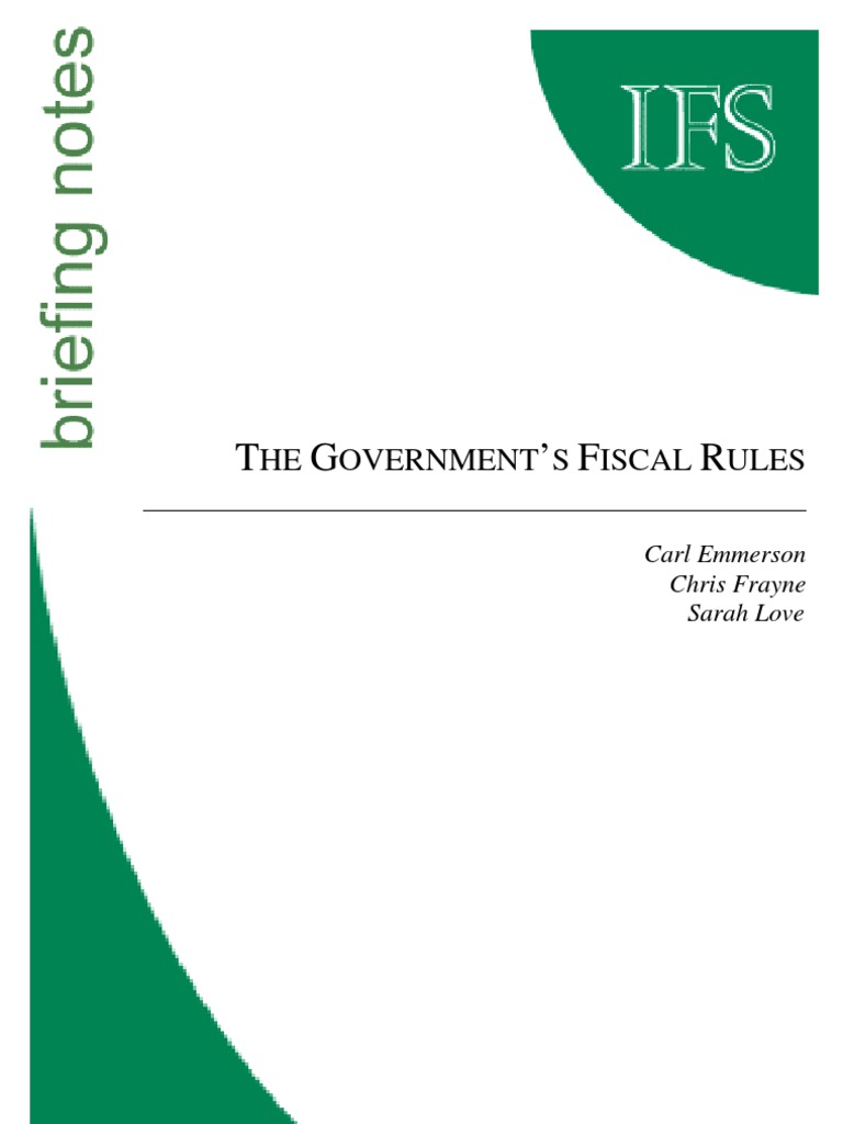 T G F R HE Overnment S Iscal Ules PDF Government Budget Balance