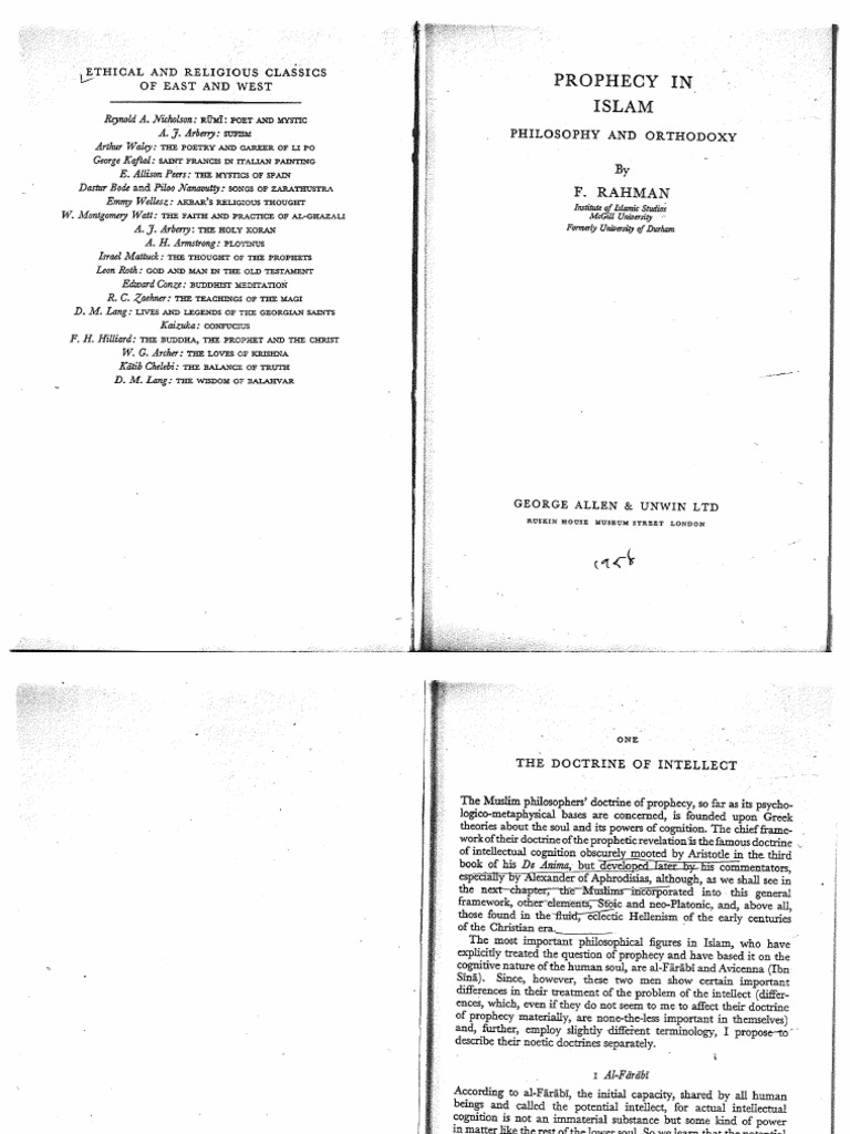 Fazlur Rahman Prophecy In Islam Pdf Pdf