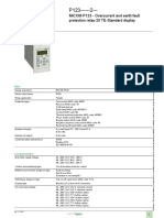 Product Data Sheet: Micom P123 - Overcurrent and Earth Fault Protection Relay-20 Te-Standard Display