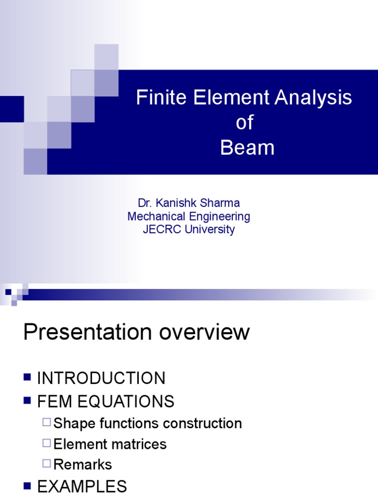 Finite Element Method for Beams | PDF | Beam (Structure) | Finite ...