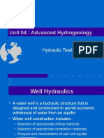 Unit 04: Advanced Hydrogeology: Hydraulic Testing