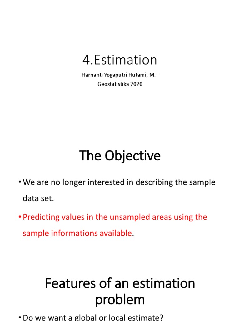 Geostatistical Estimation Methods | PDF | Estimation Theory | Mean