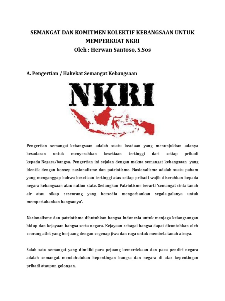 Bab Semangat Dan Komitmen Kolektif Kebangsaan Untuk Memperkuat Nkri Pdf