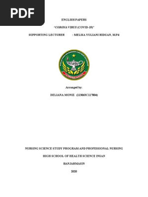 English Papers Corona Virus Covid 19 Virus Hand Washing