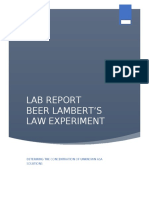 Lab Report Beer Lambert'S Law Experiment: Determing The Concentration of Unknown Asa Solutions