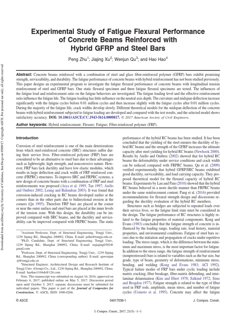 Experimental Study of Fatigue Flexural Performance of Concrete Beams ...
