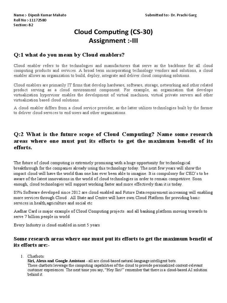 Cloud Computing Assignment 3 | PDF | Cloud Computing | Big Data