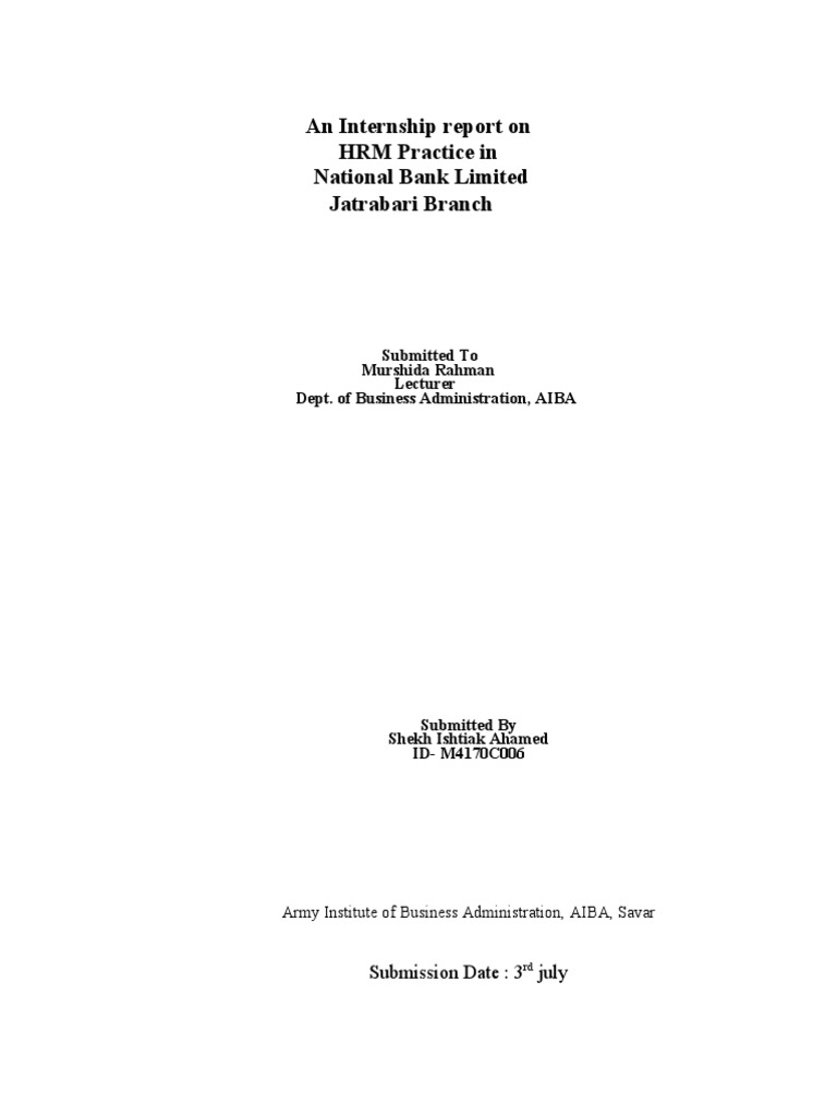HRM Practices at National Bank | PDF | Banks | Human Resource Management