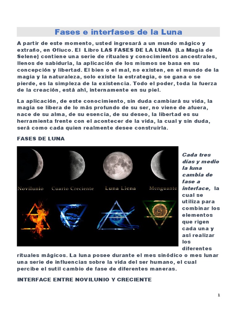 Fases de la Luna y su Magia | PDF | Luna | Astronomía antigua