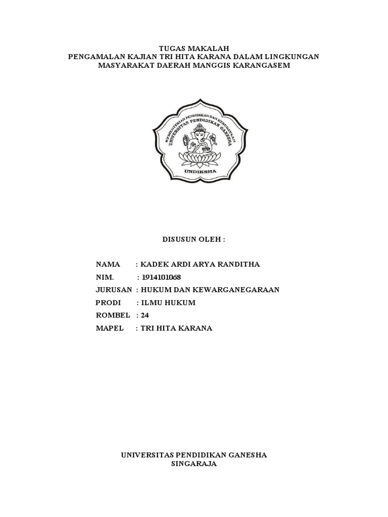 Makalah Tri Hita Karana PDF