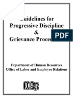 Guidelines For Progressive Discipline & Grievance Procedures