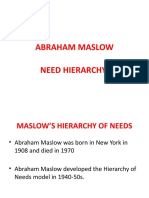Abraham Maslow Need Hierarchy