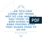 PHÂN TÍCH HÀM LƯỢNG SẮT TRONG MỘT SỐ LOÀI NGAO VÀ HÀU THUỘC VÙNG BIỂN QUẢNG NINH BẰNG PHƯƠNG PHÁP TRẮC QUANG PHÂN TỬ UV